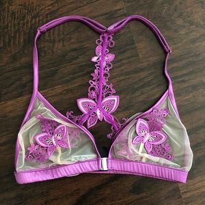 Butterfly Bralette in Purple Lace